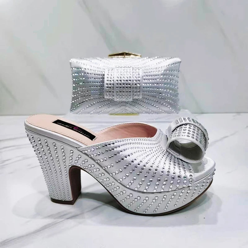 Italian MC THE BLACK DIAMOND women's designer sandals and bags, stylish heels with elegant straps and high-quality craftsmanship.
