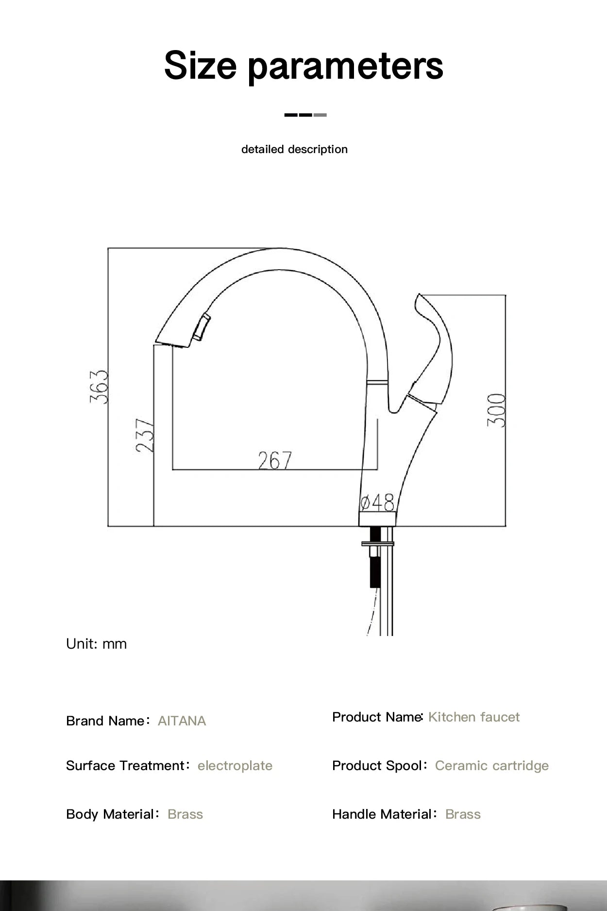 Modern black brass kitchen faucet by MC THE BLACK DIAMOND with single handle and pull-out spray for hot and cold water.