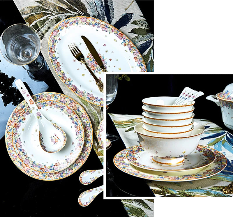 Set of 50 porcelain dinnerware pieces with star design from 𝕄𝕮 𝕋𝕙𝕖 𝔹𝕝𝕒𝕔𝕜 𝔻𝕚𝕒𝕞�