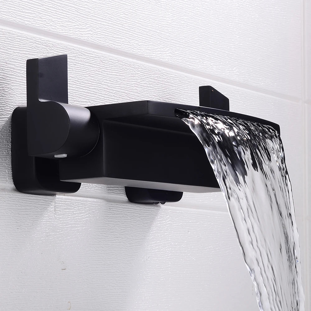 Black bathroom waterfall bath faucet by ๐๐ ๐๐๐ ๐น๐๐๐๐ ๐ป๐๐๐๐ ๐๏ฟฝ