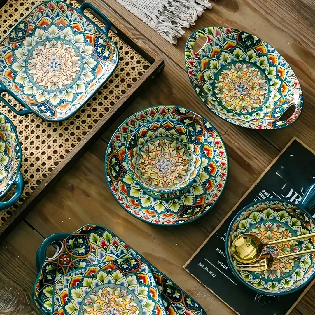 MC Bohemian ceramic plate 7-piece set