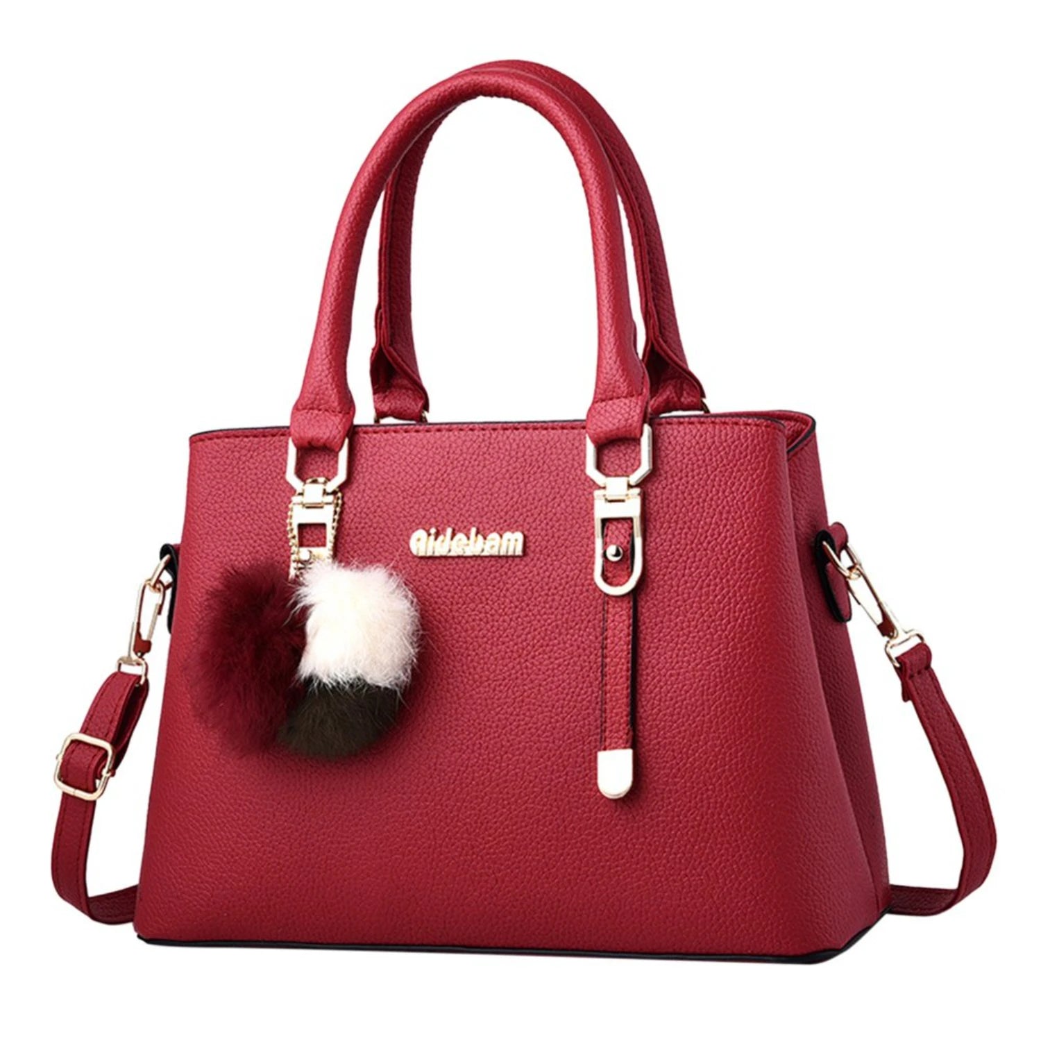 Large capacity leather messenger handbag for women by MC THE BLACK DIAMOND, featuring a stylish and functional design.
