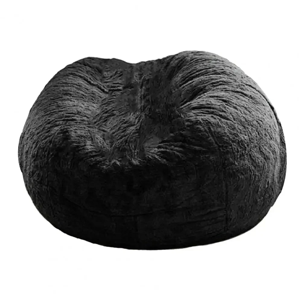 MC THE BLACK DIAMOND oversized bean bag chair cover, black fabric with zipper closure, designed for comfort and style.