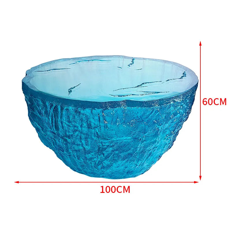 Transparent resin coffee table by MC THE BLACK DIAMOND featuring a modern clear design and sturdy floor ornament style.