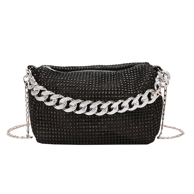 Bright diamond-patterned MC THE BLACK DIAMOND handbag with a sleek messenger style and stylish design.