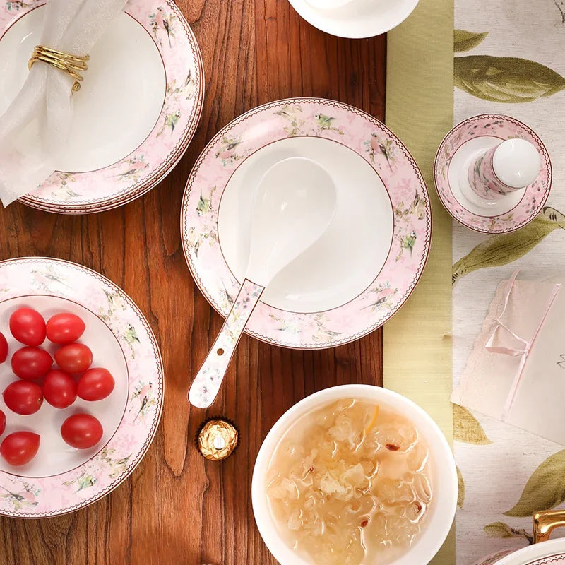 Luxury Mc The Black Diamonds bone china dinnerware set with elegant plates, perfect for Christmas and holiday dining.