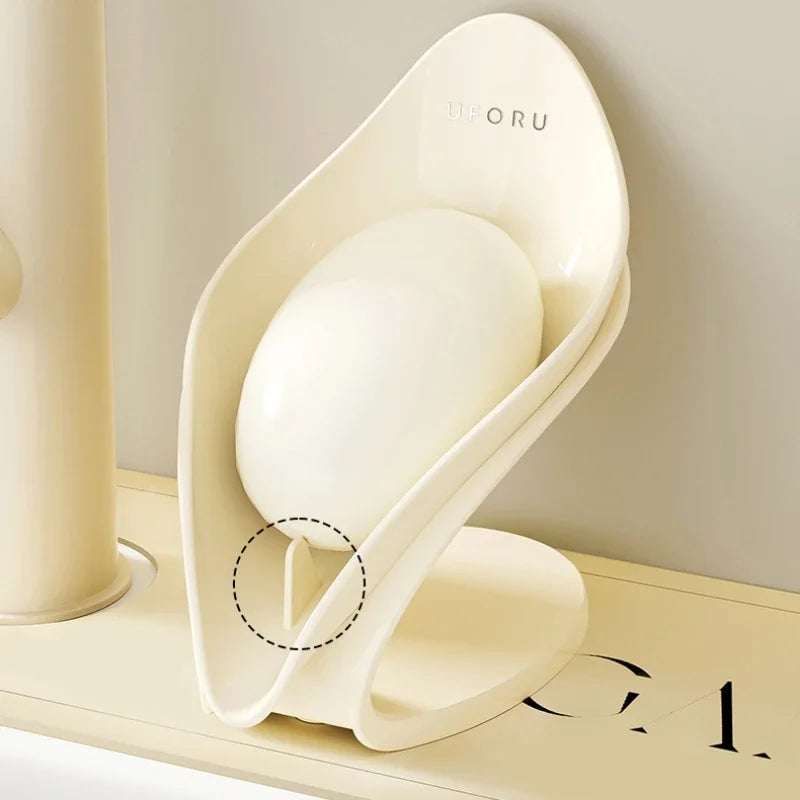 Modern MC THE BLACK DIAMOND soap dish holder with self-draining design and leak-proof base for bathroom countertop storage.