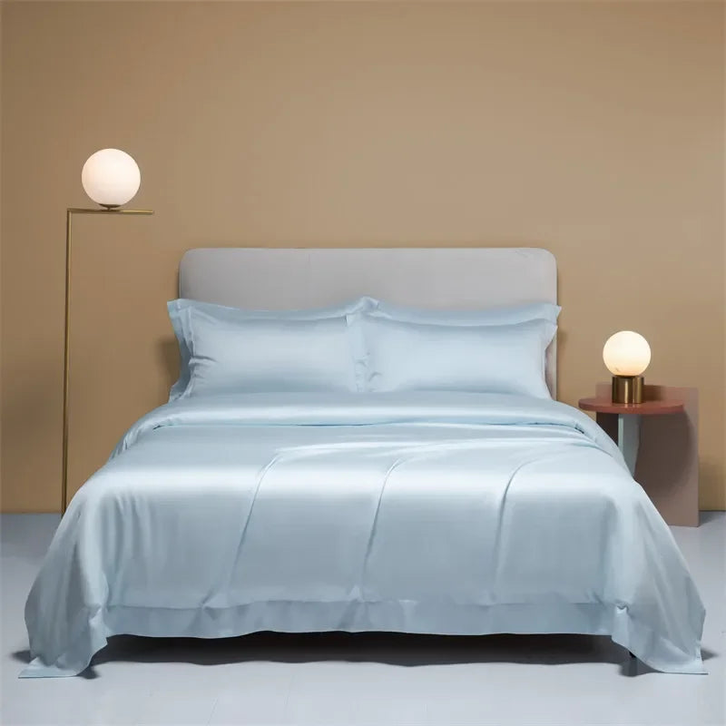 High-quality natural mulberry silk duvet cover in solid color, 150x200cm, crafted by MC The Black Diamonds.