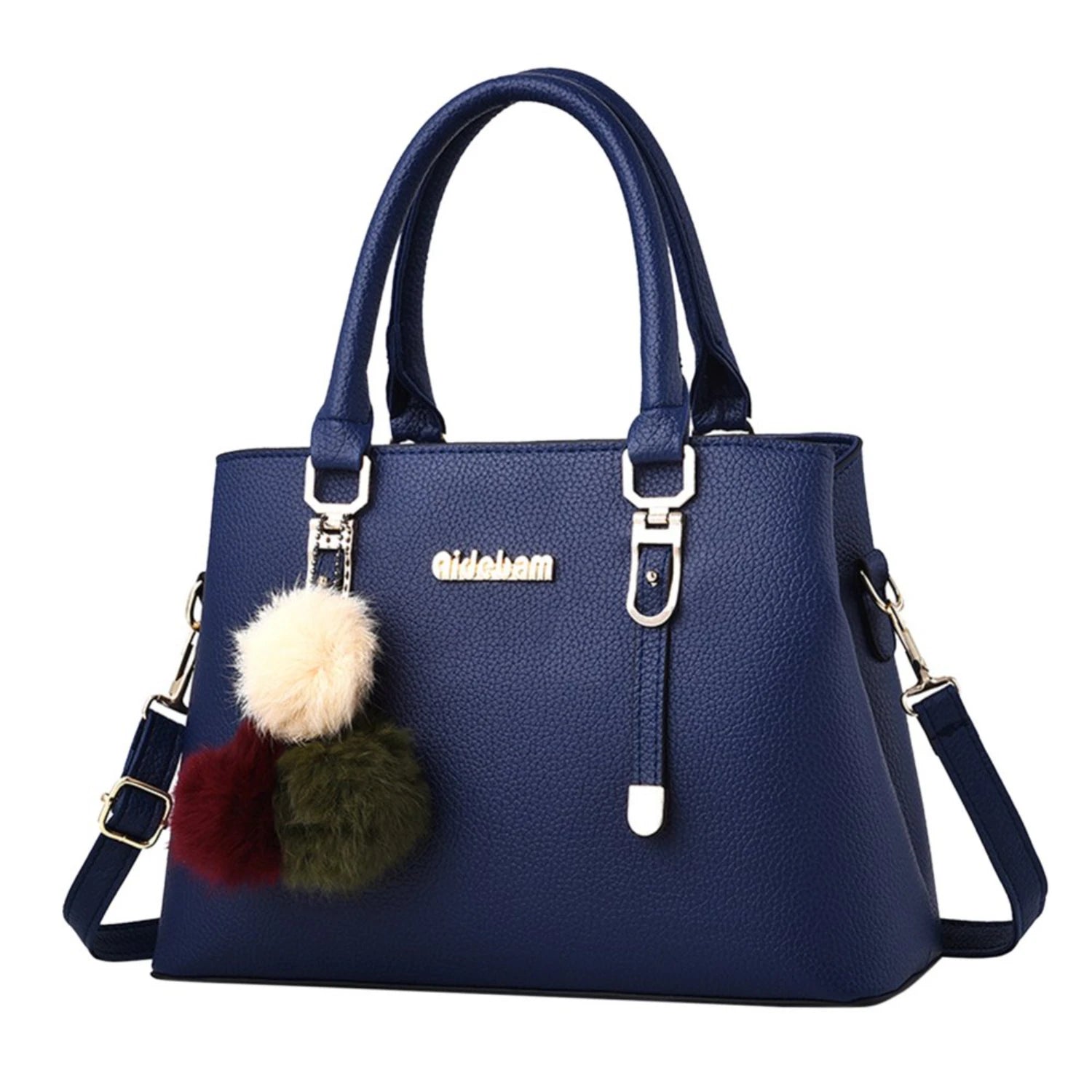 Large capacity leather messenger handbag for women by MC THE BLACK DIAMOND, featuring a stylish and spacious design.