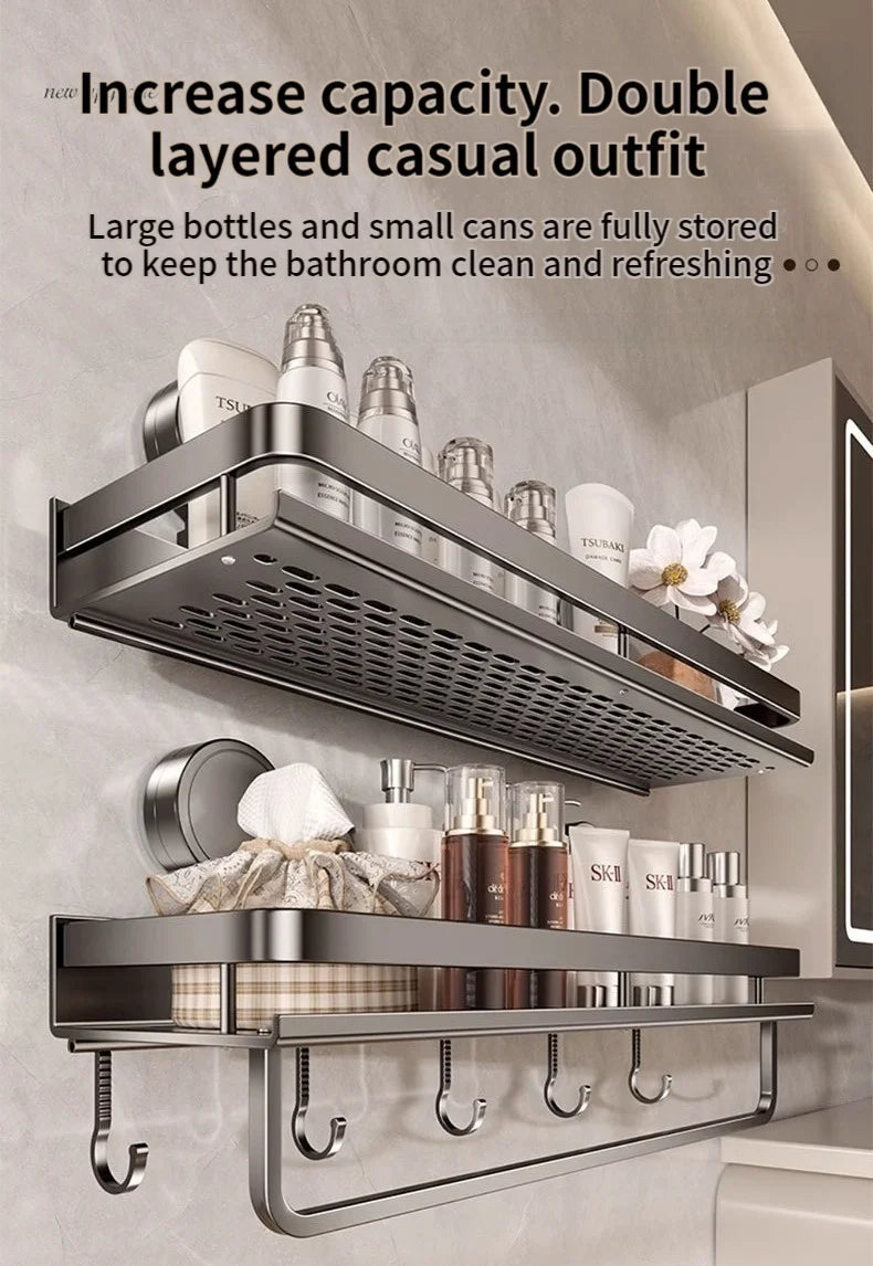 Non-drill bathroom suction cup wall shelves by 𝕄𝕔 𝕋𝕙𝕖 𝔹𝕝𝕒𝕔𝕜 𝔻𝕚𝕒𝕞𝕠�