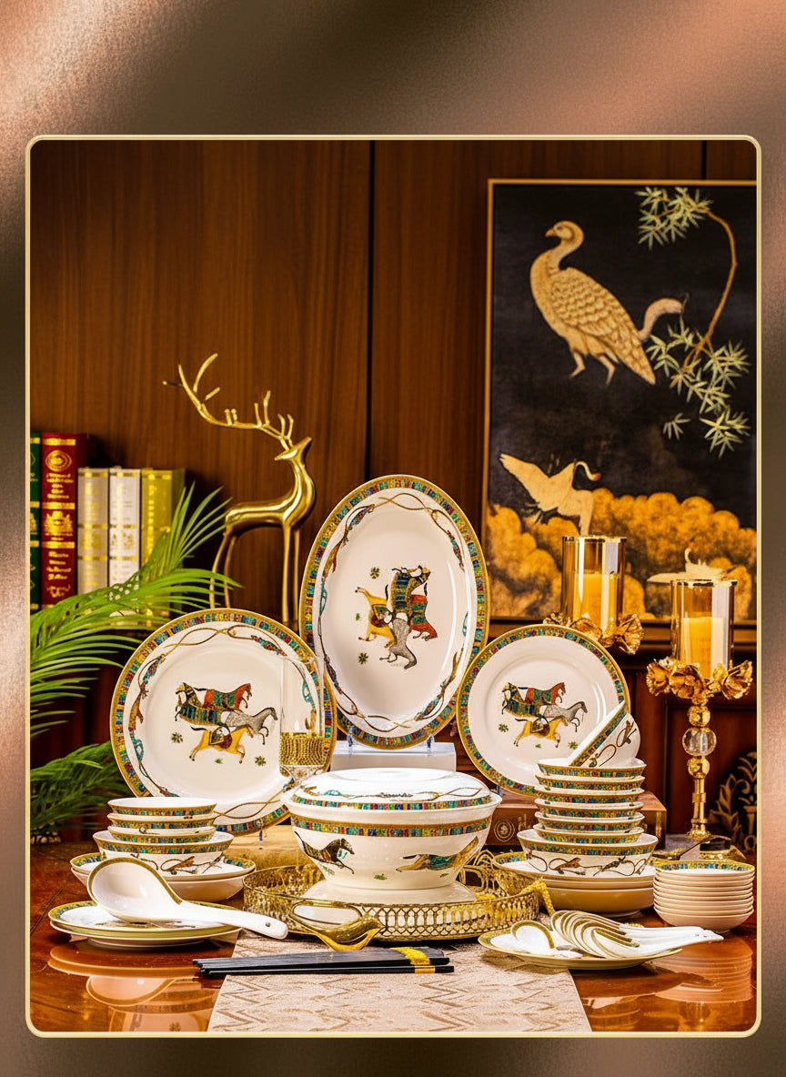 High-temperature bone china dishes set by 𝕄𝕔 𝕋𝕙𝕖 𝔹𝕝𝕒𝕔𝕜 𝔻𝕚𝕒𝕞𝕠𝕟�