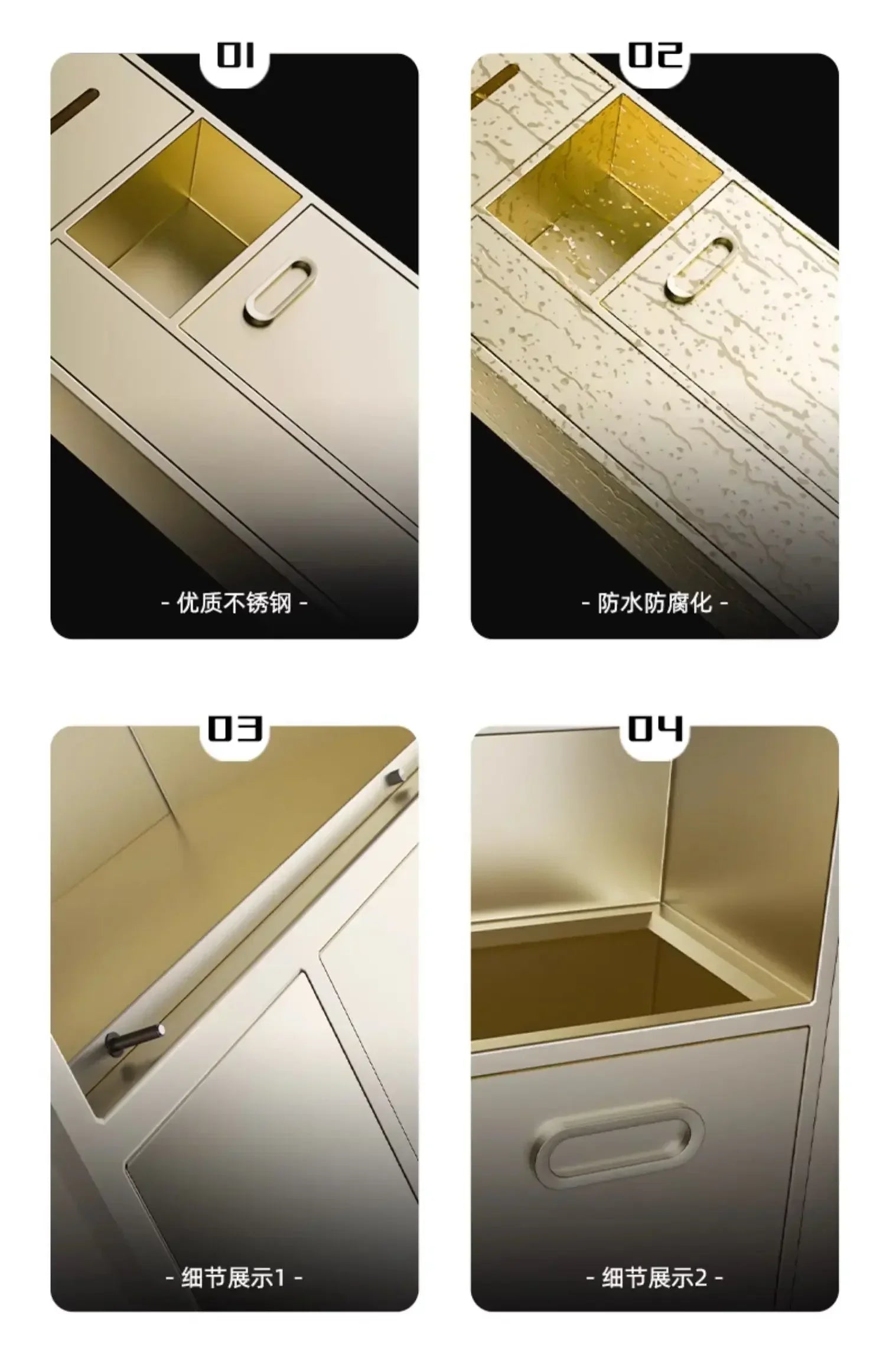 Stainless steel niche bathroom trash can and tissue storage rack embedded in wall, by MC THE BLACK DIAMOND, with toilet side installation.
