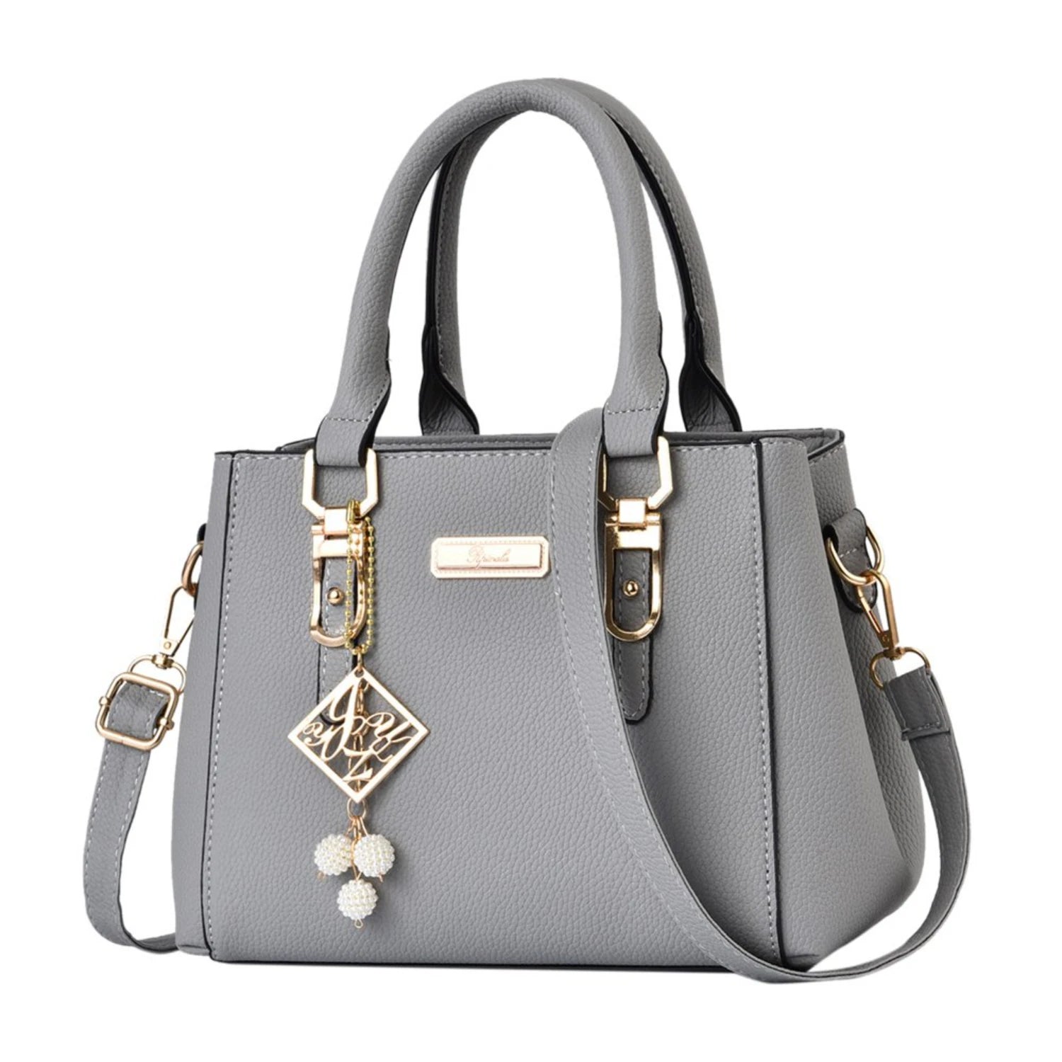 Large capacity leather messenger handbag for women by MC THE BLACK DIAMOND, featuring a stylish and functional design.