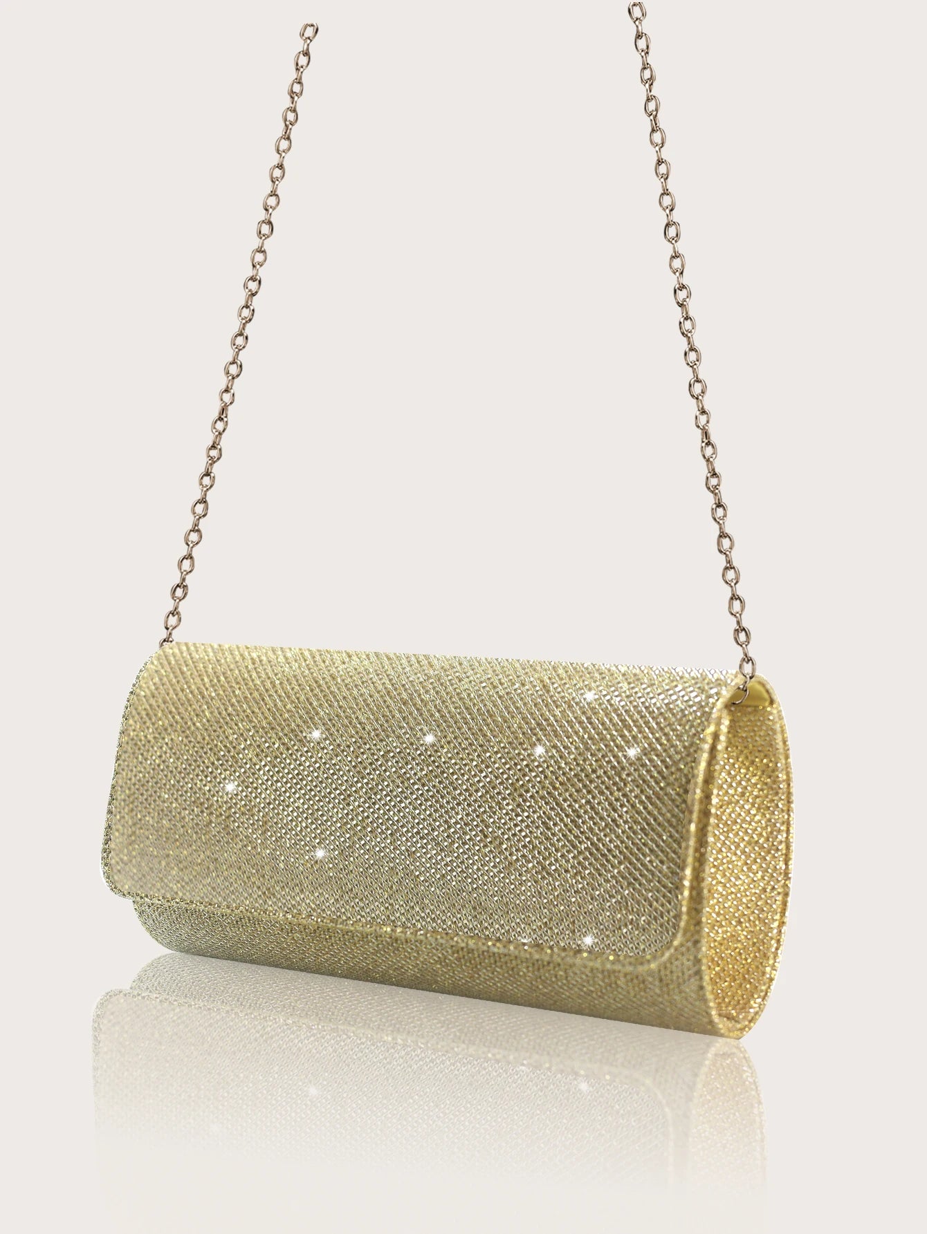 Elegant MC THE BLACK DIAMOND sparkly party clutch with rhinestone necklace, earrings, and bracelet set, perfect for evening events.