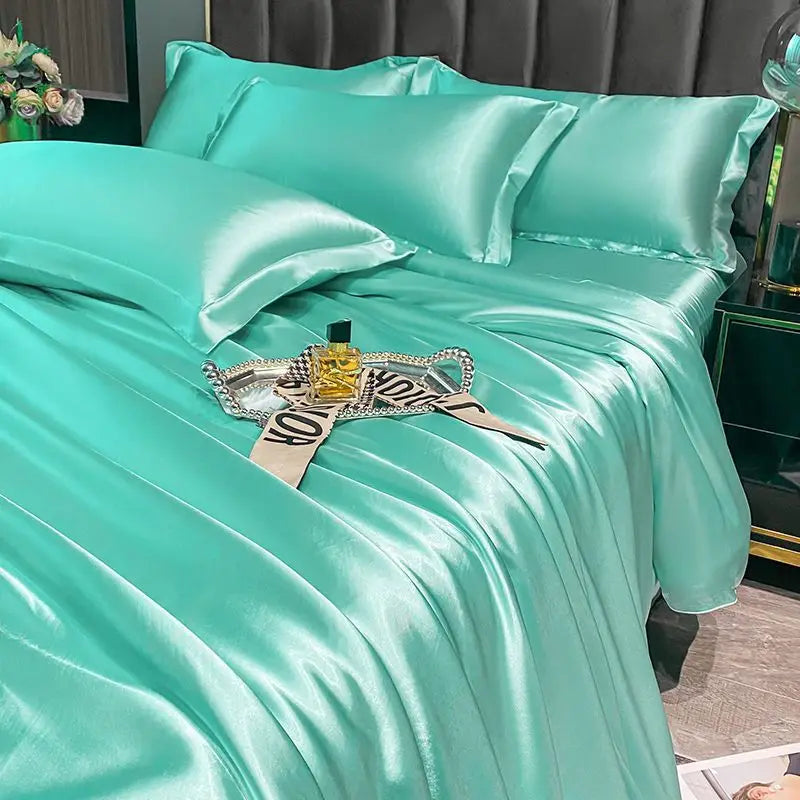Luxury MC THE BLACK DIAMOND bedsheet with matching pillowcase, suitable for single or double beds, in elegant fabric.