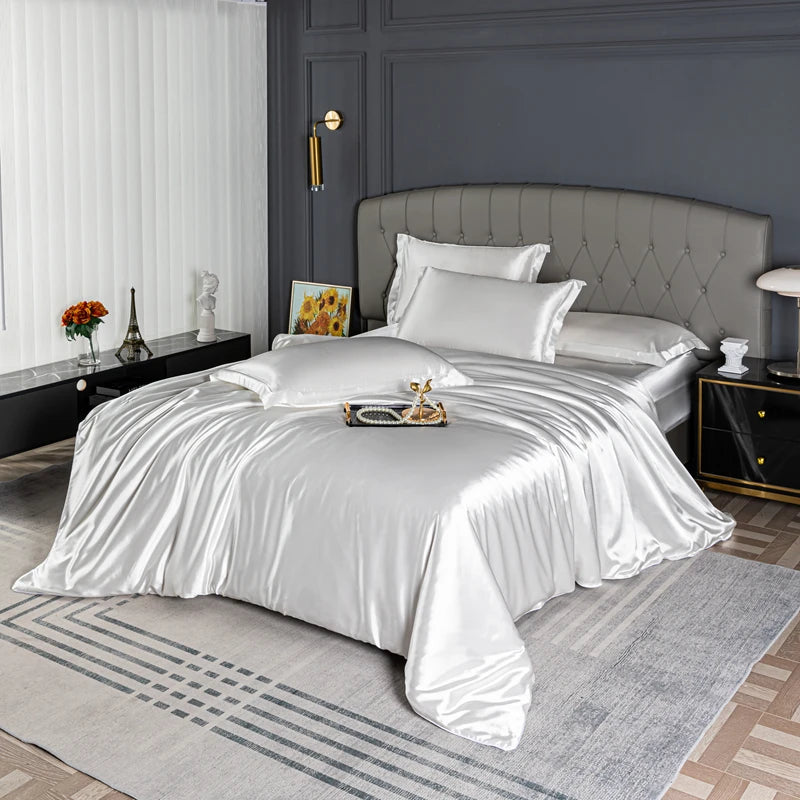 Black satin bedding set from 𝕄𝕔 𝕋𝕙𝕖 𝔹𝕝𝕒𝕔𝕜 𝔻𝕚𝕒𝕞𝕠𝕟𝕕
