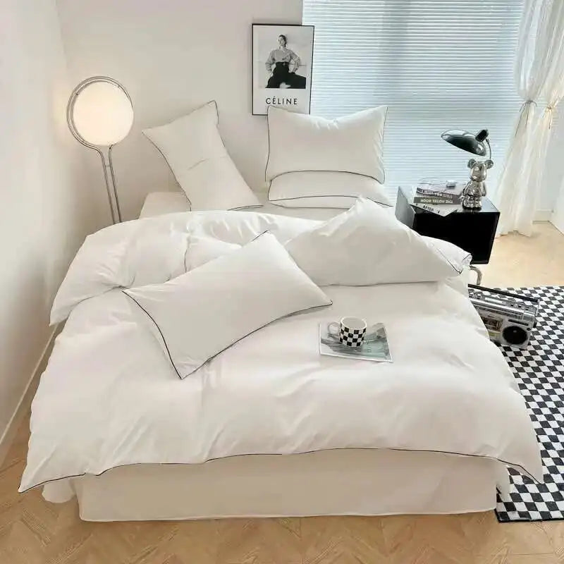 Black bedding set with minimalist queen/king size quilt and bedsheets by ๐๐ ๐๐๐ ๐น๐๐๐๐ ๐ป๐๐๐