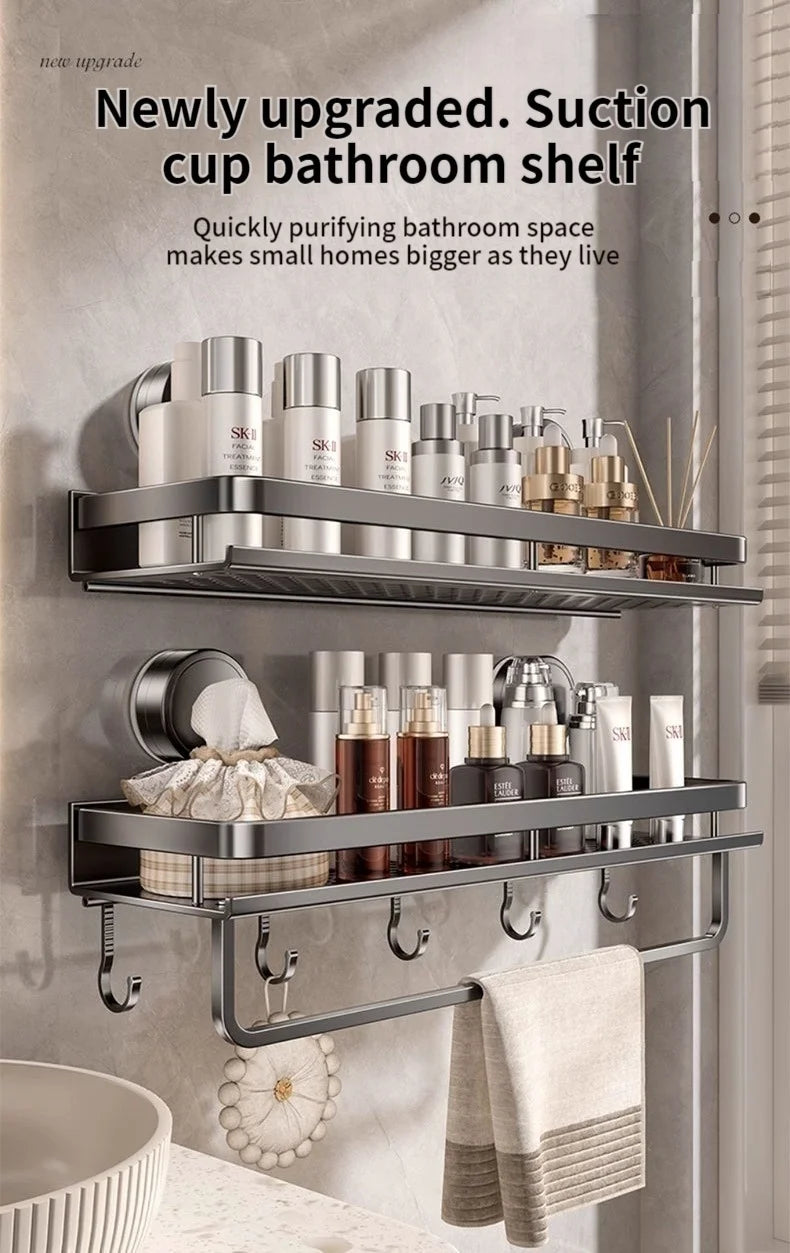 Non-drill bathroom suction cup rack wall shelves by 𝕄𝕔 𝕋𝕙𝕖 𝔹𝕝𝕒𝕔𝕜 𝔻𝕚𝕒𝕞𝕠�