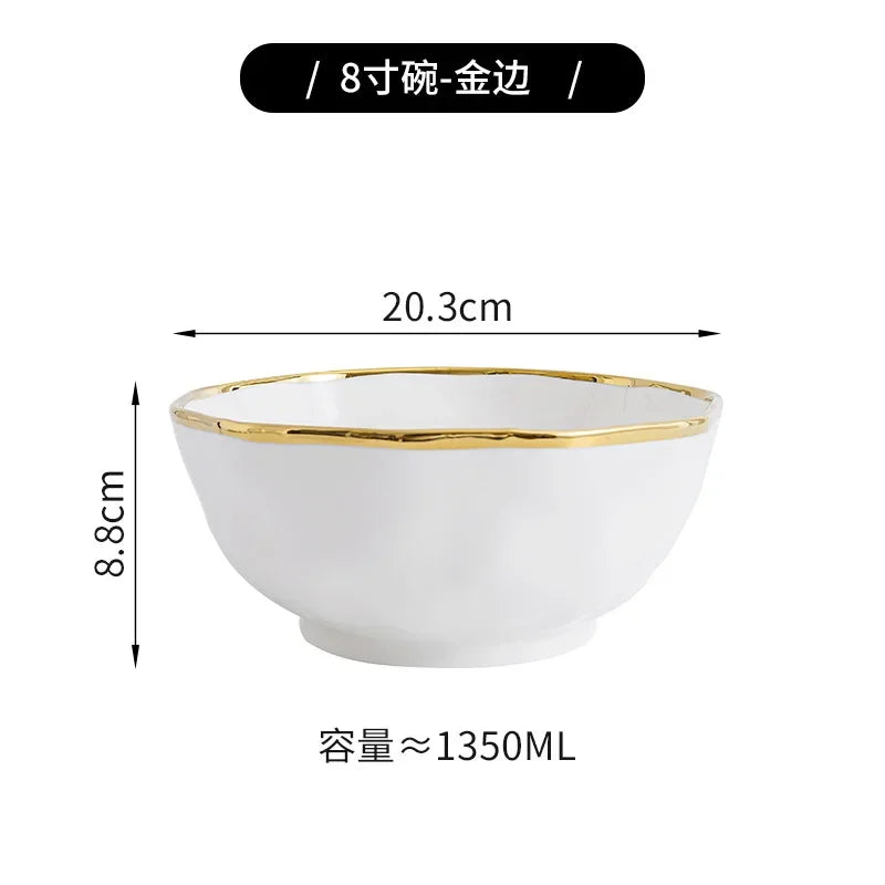 Elegant ceramic dinnerware set by MC THE BLACK DIAMOND, featuring stylish household tableware with a sleek, modern design.