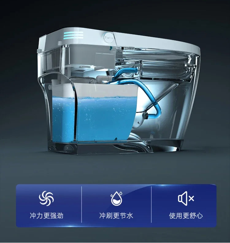 Fully automatic MC THE BLACK DIAMOND smart toilet with voice control, instant hot water, and no water pressure limit.