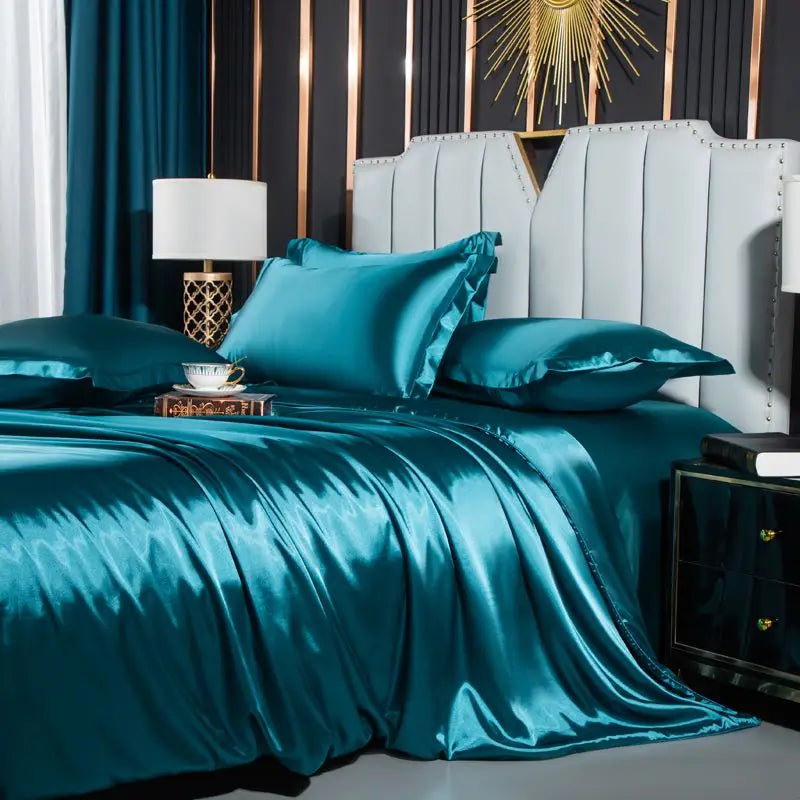Luxury MC THE BLACK DIAMOND bedsheets with matching pillowcase, suitable for single or double beds, featuring elegant fabric and design.