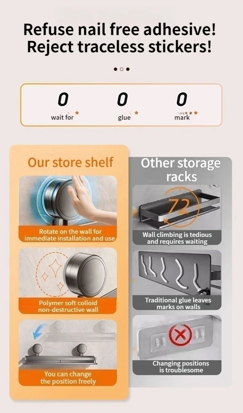 Non-drill bathroom suction cup rack from 𝕄𝕔 𝕋𝕙𝕖 𝔹𝕝𝕒𝕔𝕜 𝔻𝕚𝕒𝕞𝕠𝕟