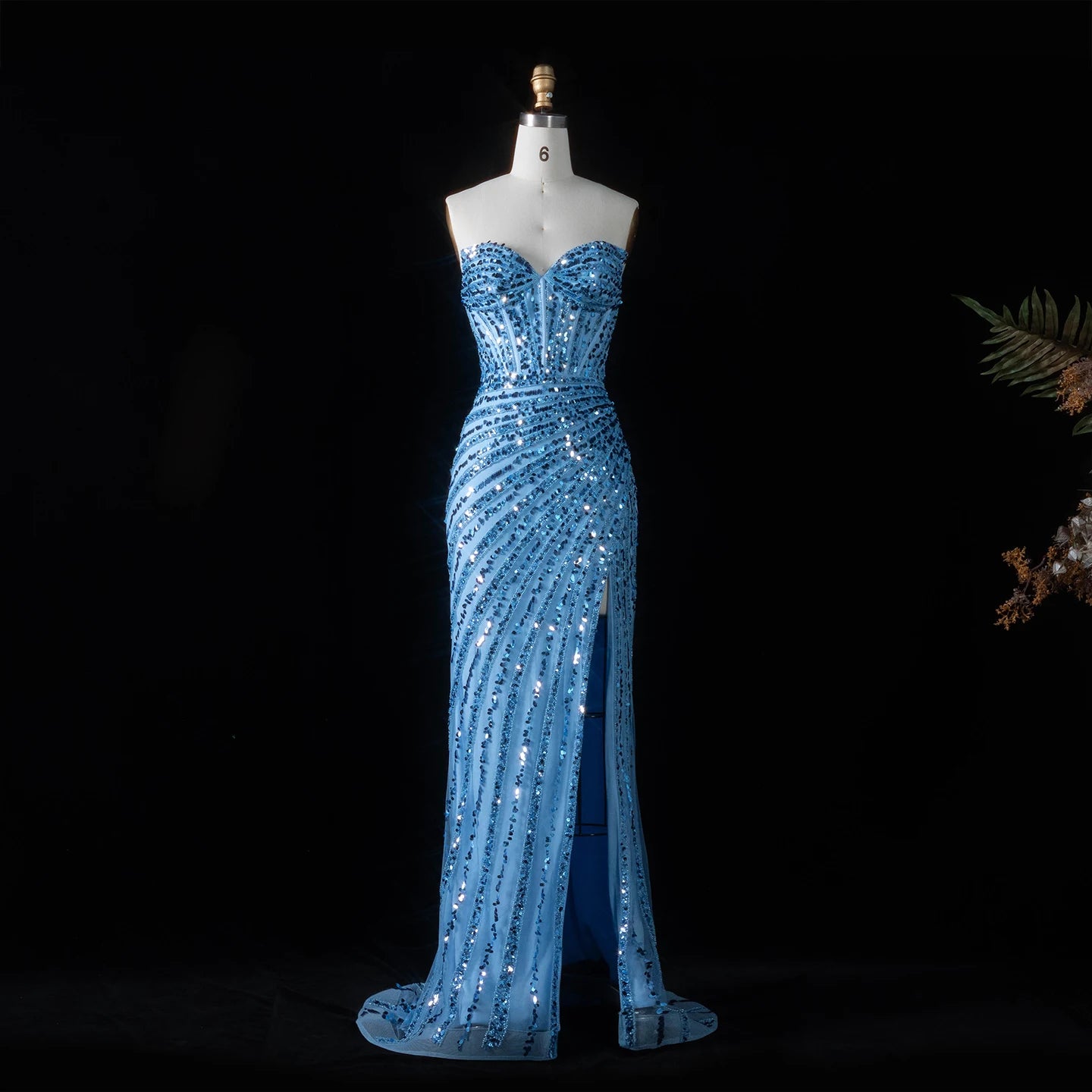 Elegant MC THE BLACK DIAMOND women's wedding and prom dress with intricate detailing and flowing fabric.