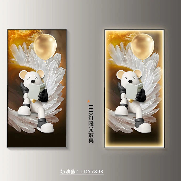 Modern wall decor LED painting poster by MC THE BLACK DIAMOND, featuring vibrant, contemporary art for living room decoration.