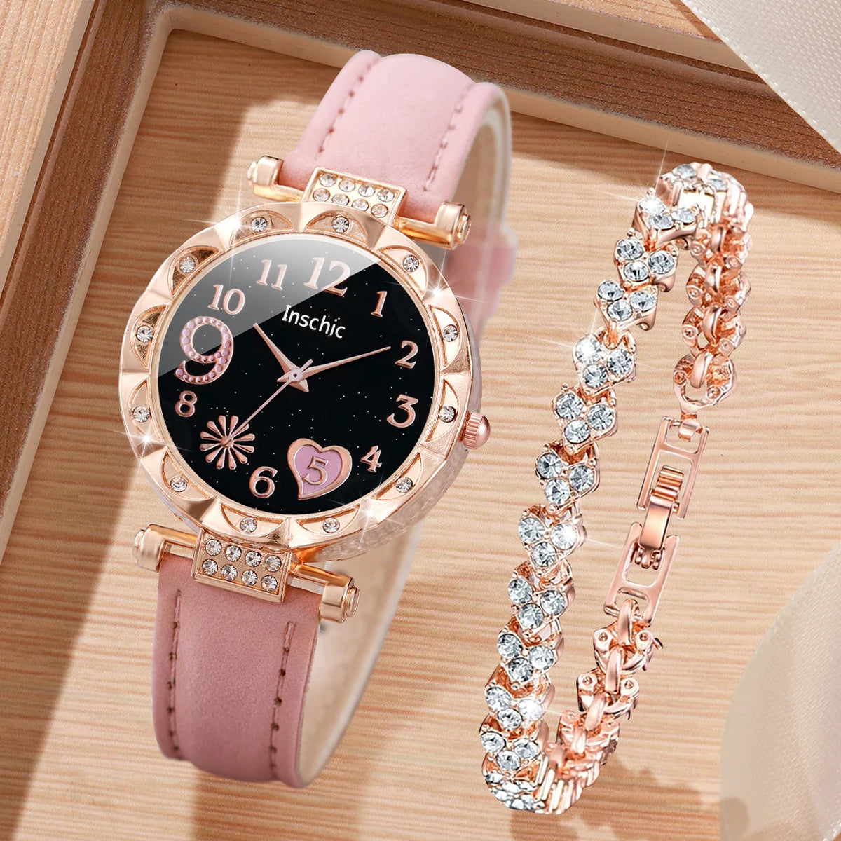 Set of 2/4/6pcs fashion women’s watches with rhinestone accents by 𝕄𝕔 𝕋𝕙𝕖 𝔹𝕝𝕒𝕔𝕜 𝔻𝕚�