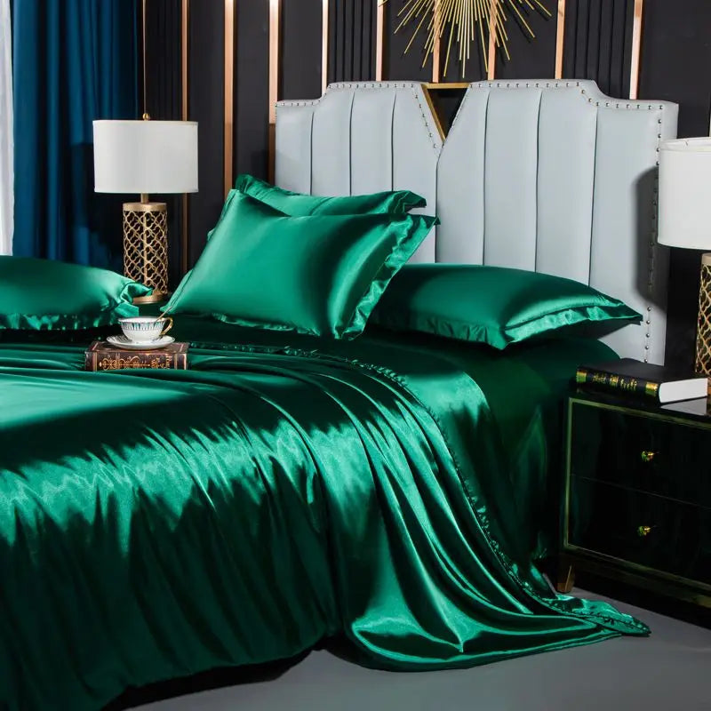 Luxury MC THE BLACK DIAMOND bedsheet with matching pillowcases, designed for couples and singles, made from high-quality fabric.