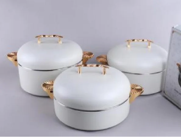 MC THE BLACK DIAMOND luxury food warmer set with insulated casserole containers in 3.5L, 4.5L, and 5.5L for keeping meals hot