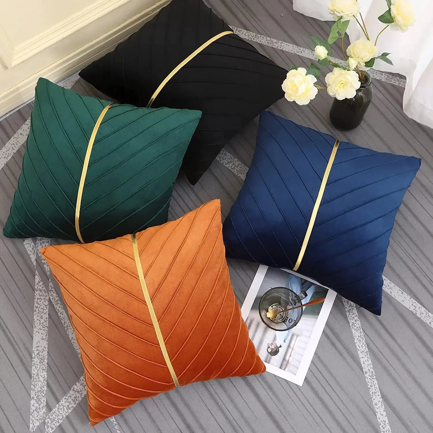 Luxury modern pillow covers from 𝕄𝕔 𝕋𝕙𝕖 𝔹𝕝𝕒𝕔𝕜 𝔻𝕚𝕒𝕞𝕠𝕟𝕕