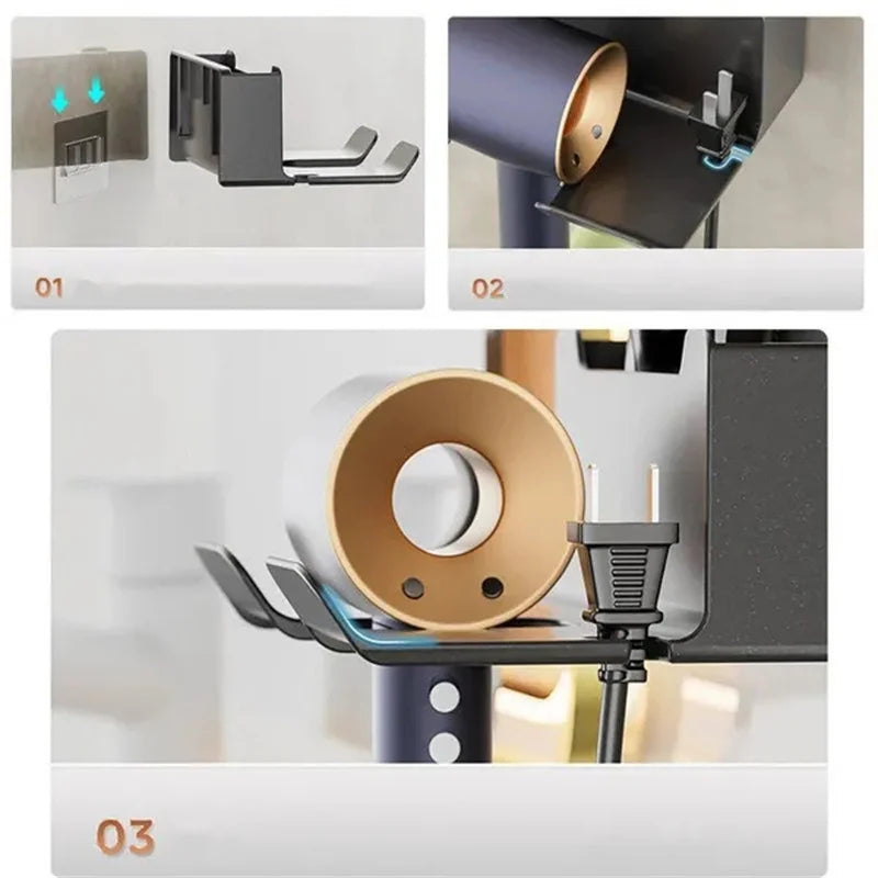 Black ceramic hair dryer organizer storage for bathroom accessories by ๐๐ ๐๐๐ ๐น๐๐๐๐ ๐ป๐๐๐๐ ๏ฟฝ