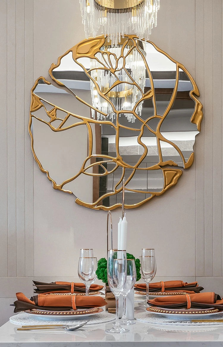 Modern large hand mirror with LED lighting, reflecting home decor and wall art, by 𝕄𝕔 𝕋𝕙𝕖 𝔹𝕝𝕒𝕔𝕜 𝔻𝕚𝕒�