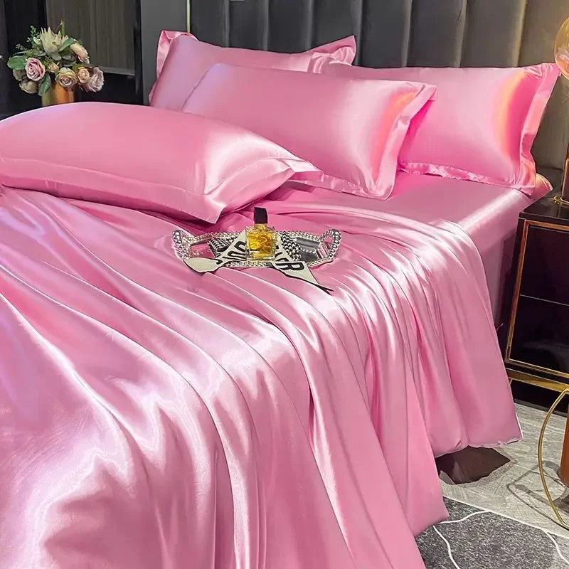 Luxury MC THE BLACK DIAMOND bedsheets with a matching pillowcase, suitable for single or double beds, elegant and comfortable.