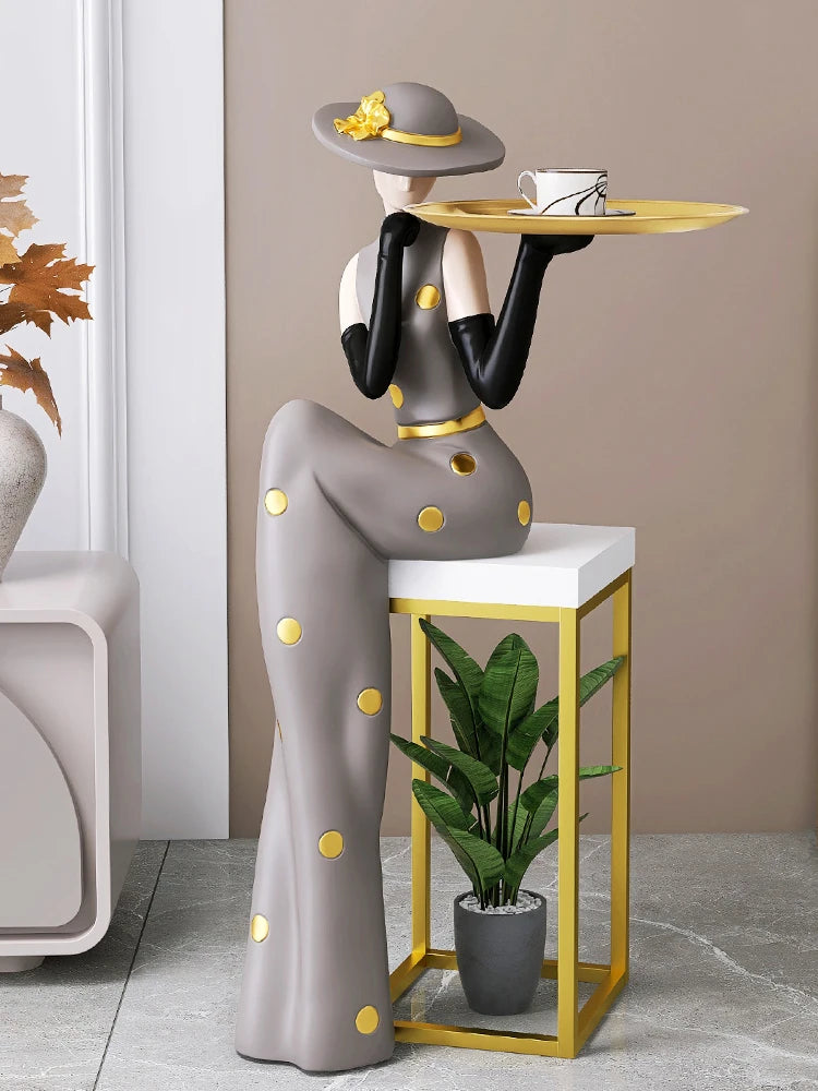 Large luxury art figurine by MC THE BLACK DIAMOND, decorative floor sculpture for living room or foyer, enhances home décor.