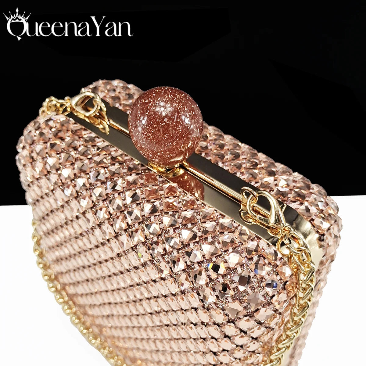Queena Yan Italian design green rhinestone pointed toe high heels and matching bag set for women’s party luxury footwear and accessories