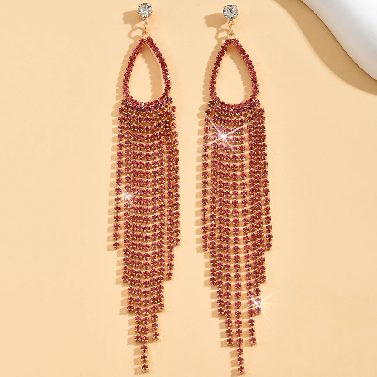 Two pairs of women's jewelry rhinestone tassel earrings from 𝕄𝕔 𝕋𝕙𝕖 𝔹𝕝𝕒𝕔𝕜 𝔻𝕚𝕒𝕞𝕠
