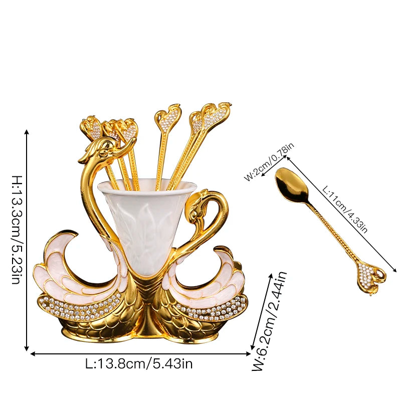 Swan-shaped fruit fork and spoon set by 𝕄𝕮 𝕋𝕙𝕖 𝔹𝕝𝕒𝕔𝕜 𝔻𝕚𝕒𝕞𝕠�