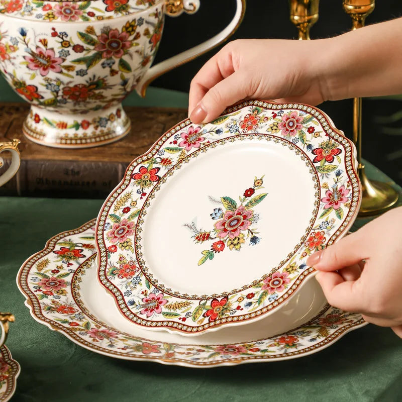 French floral bone china coffee cup and saucer set by 𝕄𝕔 𝕋𝕙𝕖 𝔹𝕝𝕒𝕔𝕜 𝔻𝕚𝕒𝕞𝕠