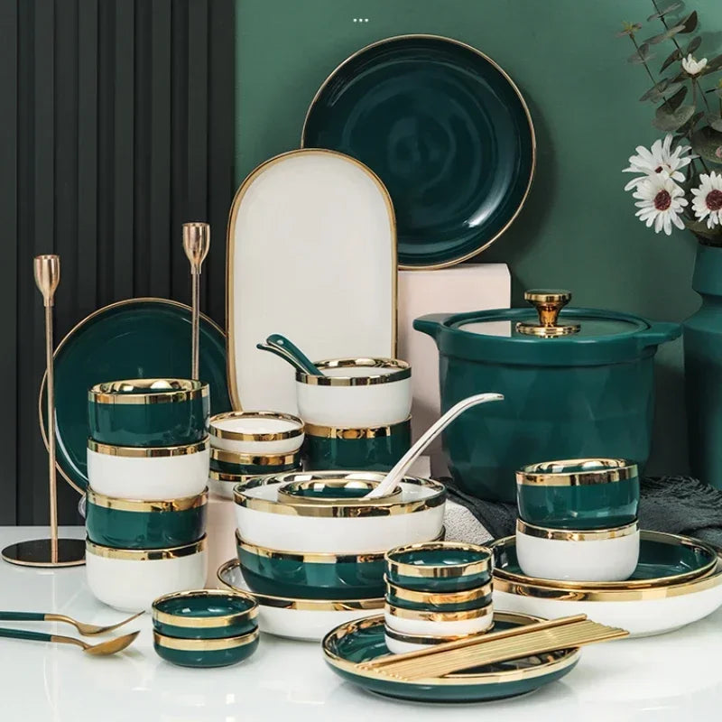 Set of ceramic dessert soup plates and dinnerware from 𝕄𝕔 𝕋𝕙𝕖 𝔹𝕝𝕒𝕔𝕜 𝔻𝕚𝕒𝕞𝕠�