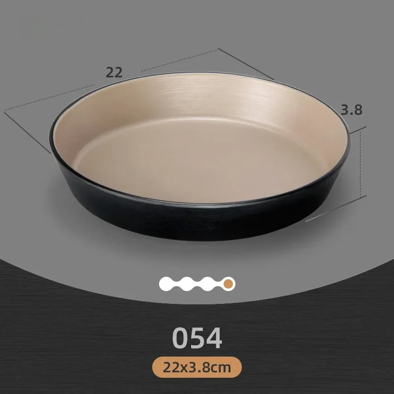 Rectangular melamine Japanese-style barbecue platter with durable coating, ideal for serving grilled dishes in a modern kitchen.