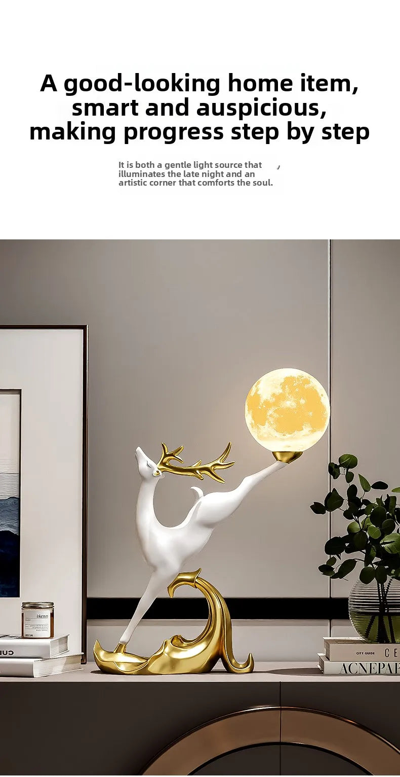 Nordic luxury deer figurine ornament by 𝕄𝕔 𝕋𝕙𝕖 𝔹𝕝𝕒𝕔𝕜 𝔻𝕚𝕒𝕞𝕠𝕟