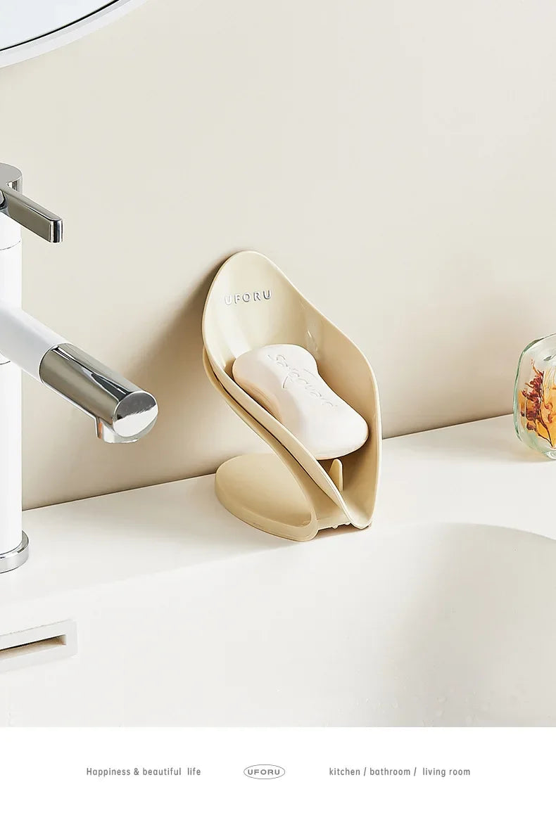 MC THE BLACK DIAMOND modern luxury bathroom soap holder with self-draining design and leak-proof base, countertop soap dish.