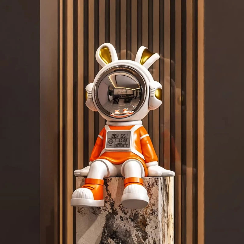 Luxury astronaut rabbit figurine sitting on desk, decorative decor piece for living room by MC THE BLACK DIAMOND