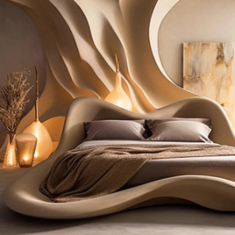 Stylish MC THE BLACK DIAMOND bed with soft, simple design and comfortable bedding in a modern bedroom setting.