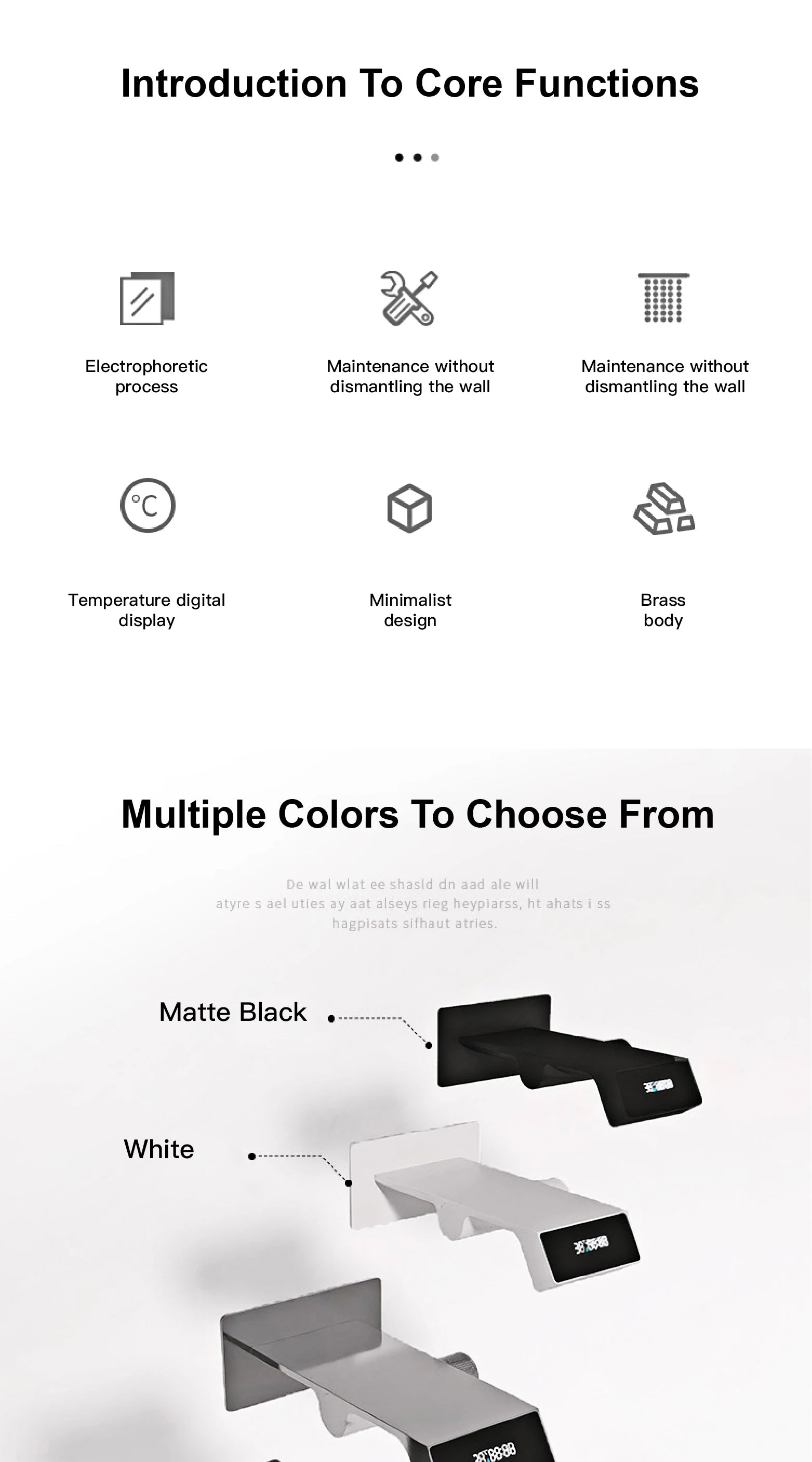 Luxury gray brass bathroom faucet with LED digital display by MC THE BLACK DIAMOND, showcasing modern home decor style and sleek design.
