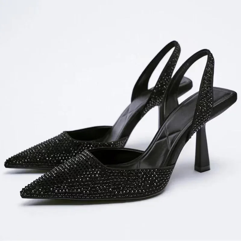 Women fashion crystal buckle slingback heels by 𝕄𝕮 𝕋𝕙𝕖 𝔹𝕝𝕒𝕔𝕜 𝔻𝕚𝕒𝕞𝕠𝕟