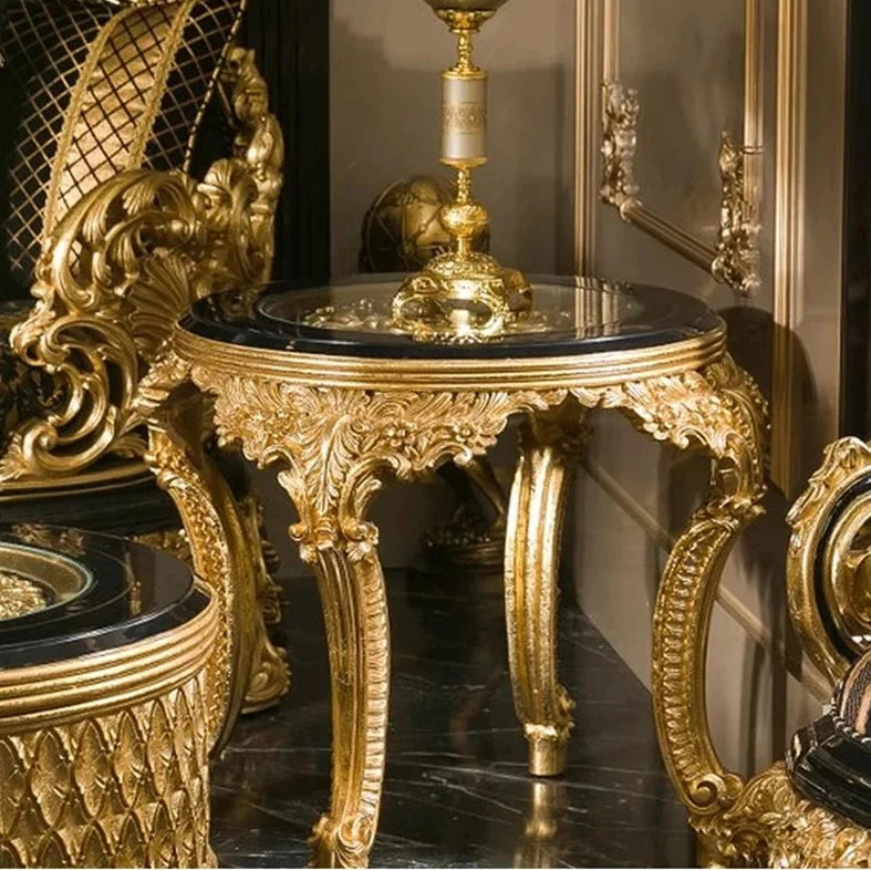 Elegant antique Baroque style luxury sofa set by MC THE BLACK DIAMOND, featuring ornate carvings and plush upholstery for classic home decor.