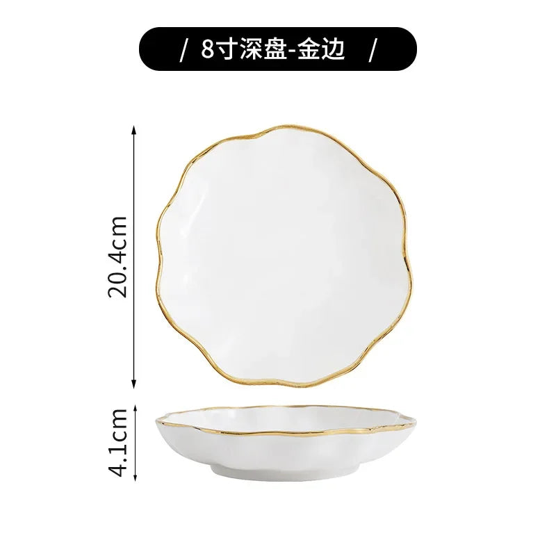 Nordic ceramic noodle and steak plates by 𝕄𝕮 𝕋𝕙𝕖 𝔹𝕝𝕒𝕔𝕜 𝔻𝕚𝕒𝕞𝕠𝕟